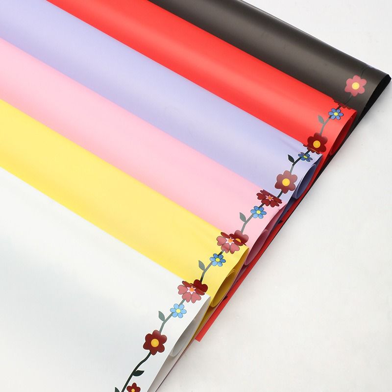 colorful floral border wrapping paper