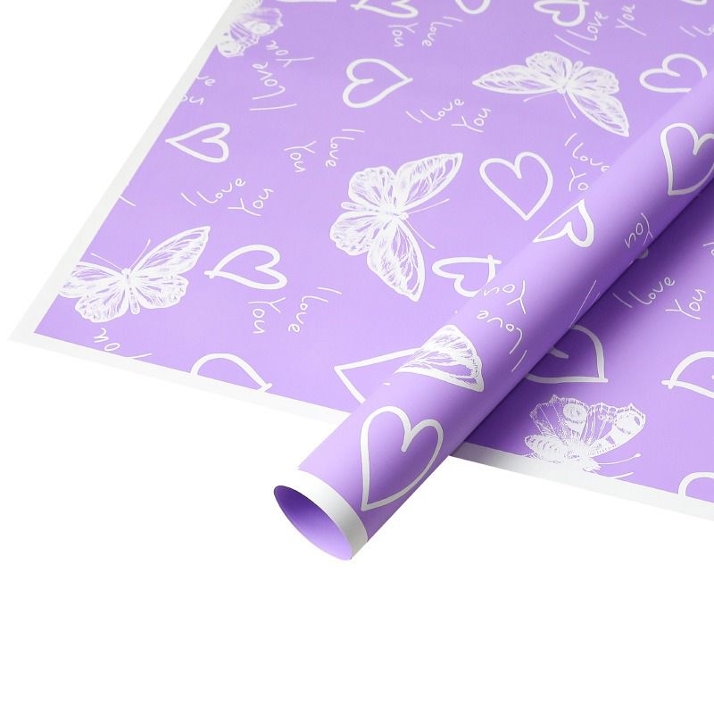 butterfly lover romantic flower wrapping paper