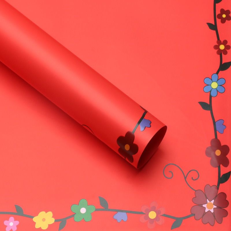 colorful floral border wrapping paper