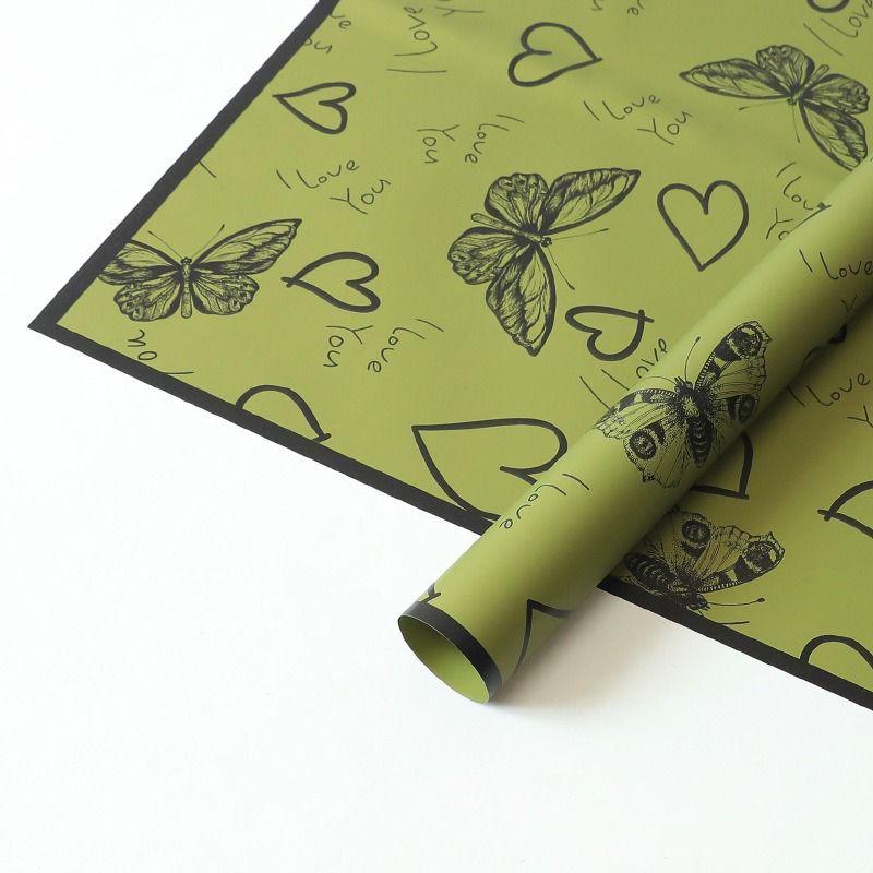 butterfly lover romantic flower wrapping paper