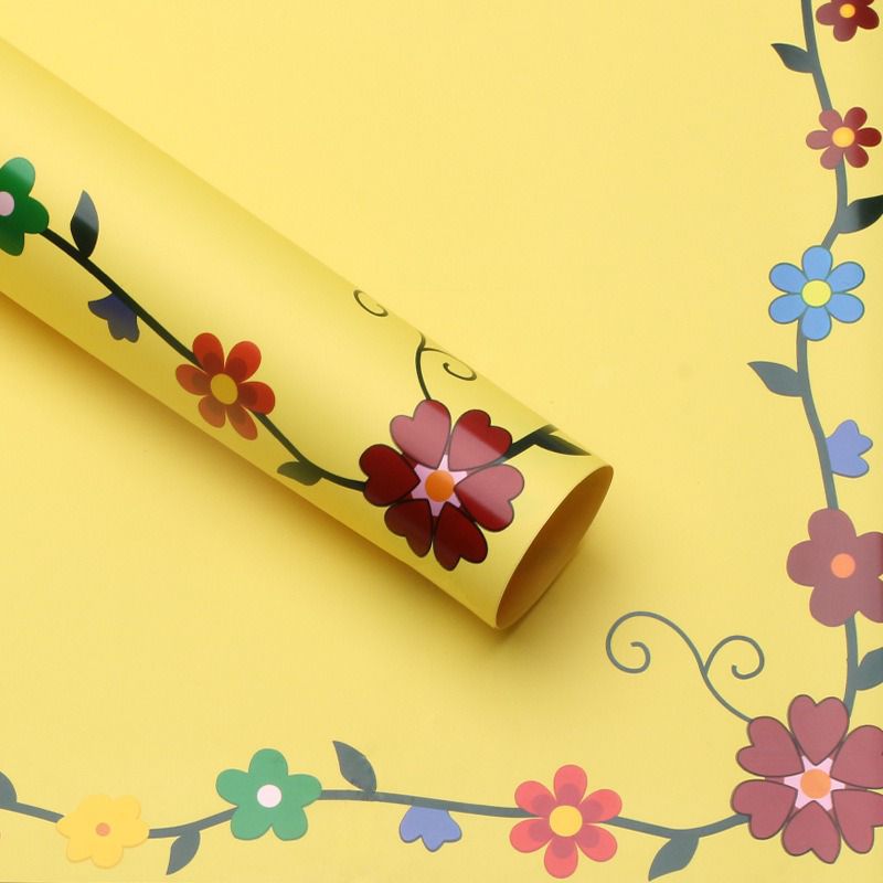 colorful floral border wrapping paper