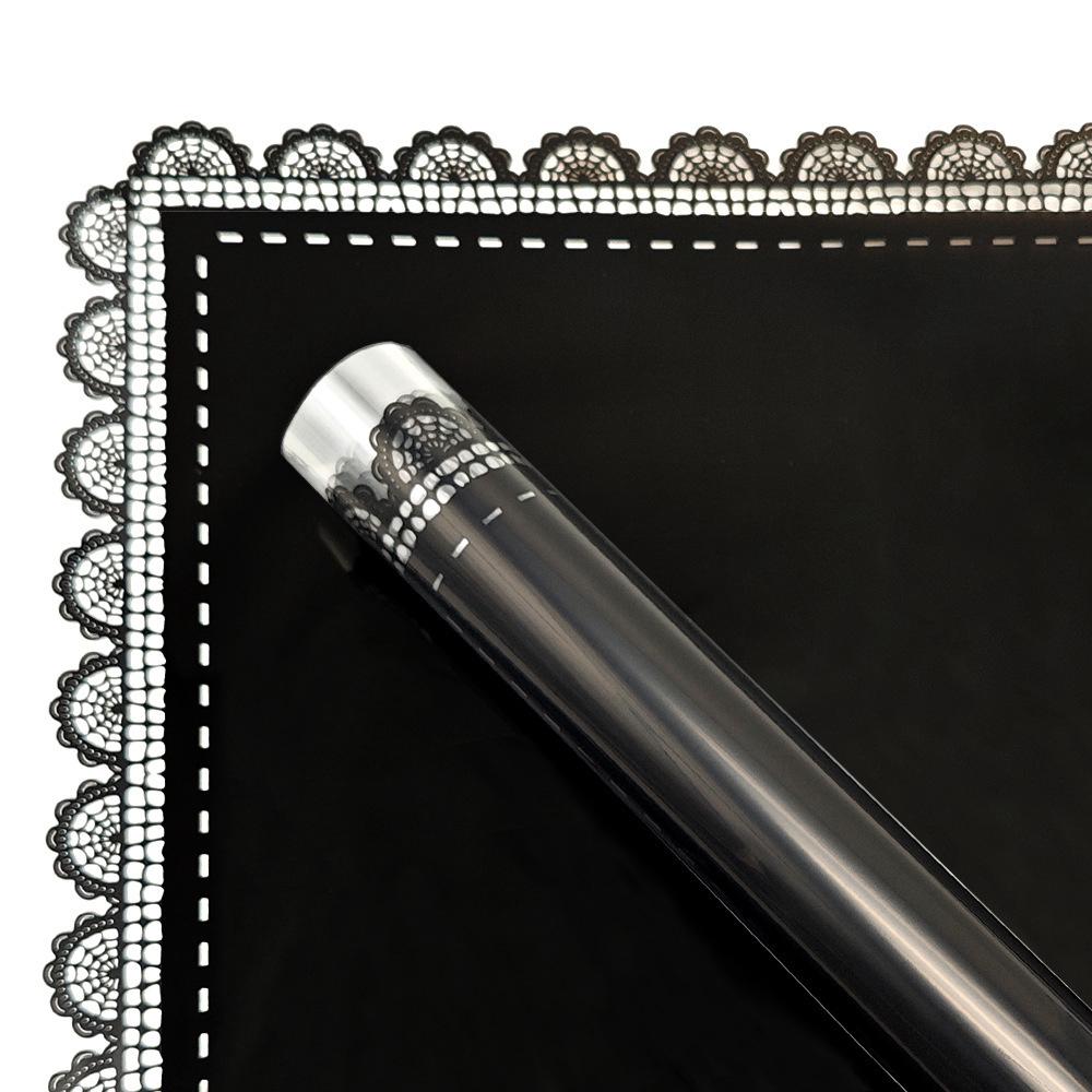 lace edged cellophane flower wrapping paper