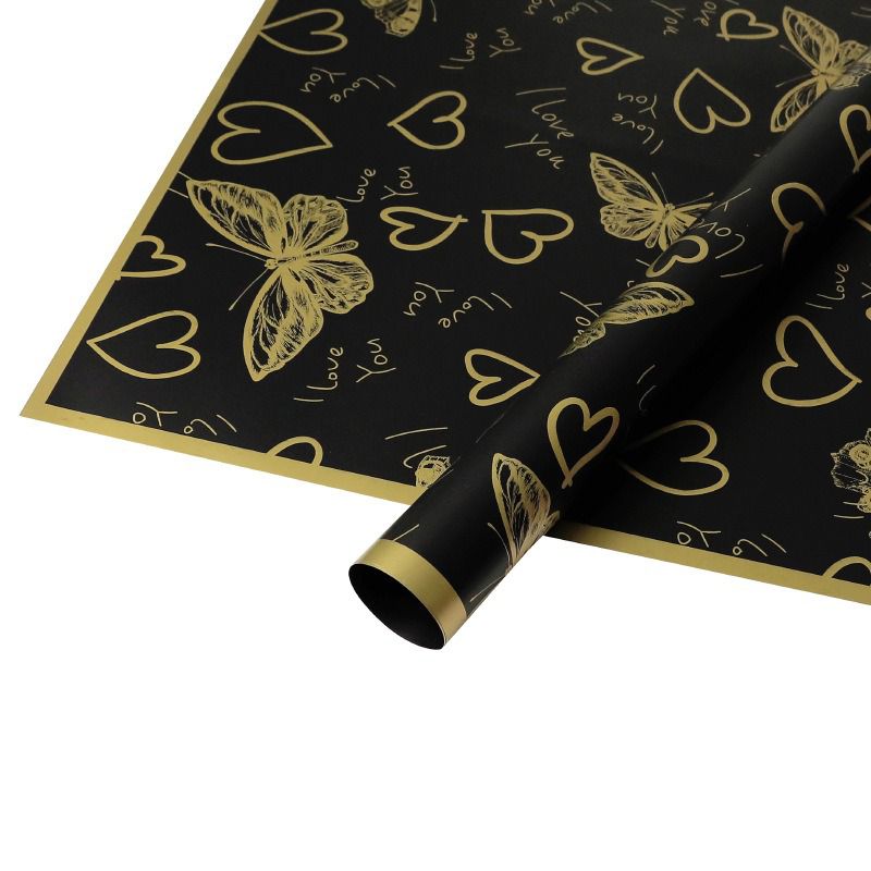 butterfly lover romantic flower wrapping paper