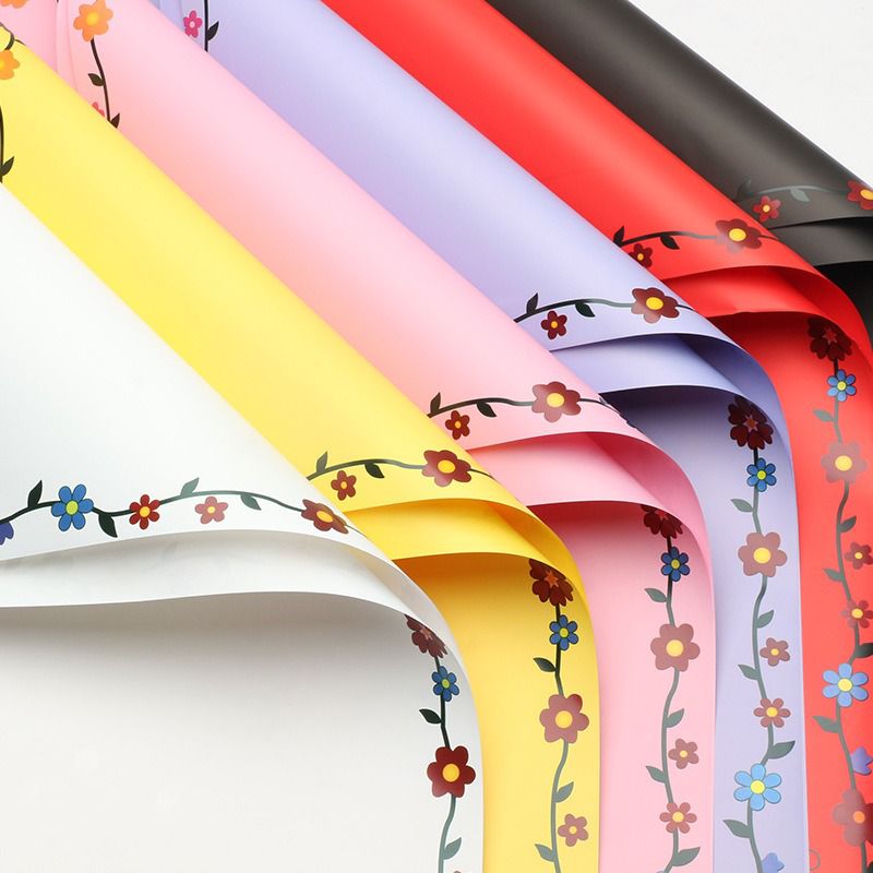 colorful floral border wrapping paper