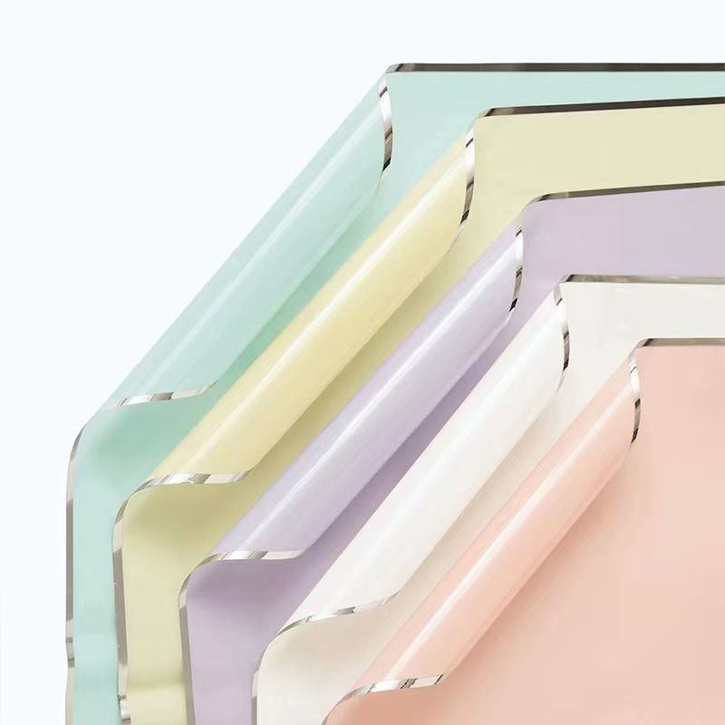 silver line flower wrapping paper