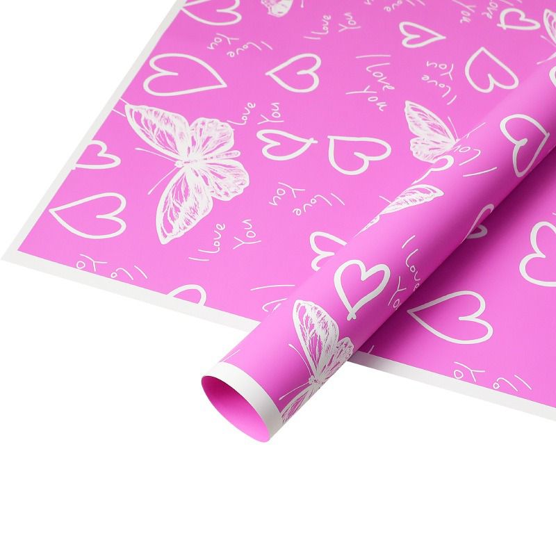 butterfly lover romantic flower wrapping paper