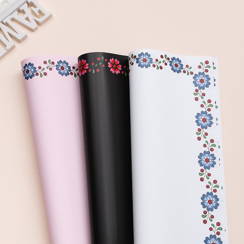 petal border floral wrapping paper