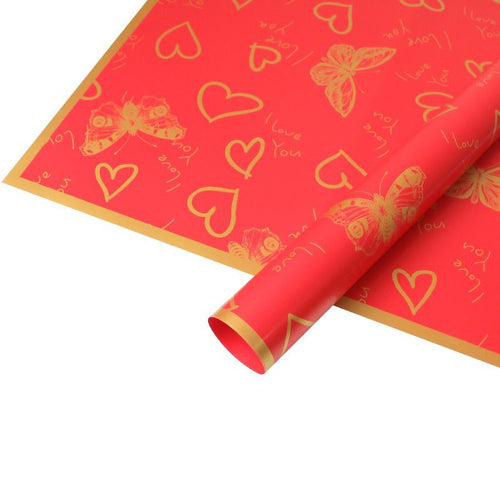 butterfly lover romantic flower wrapping paper