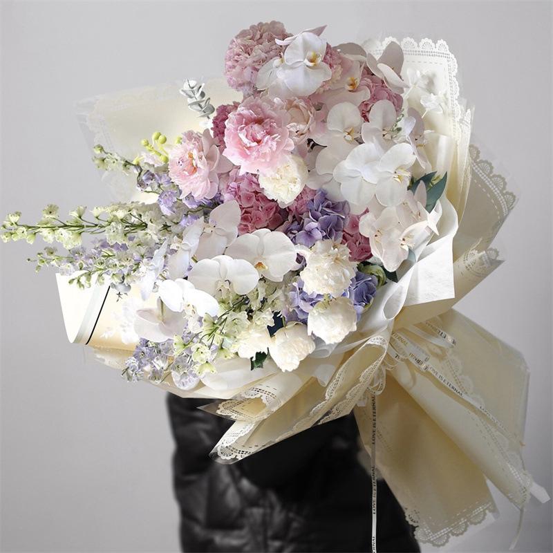 lace edged cellophane flower wrapping paper