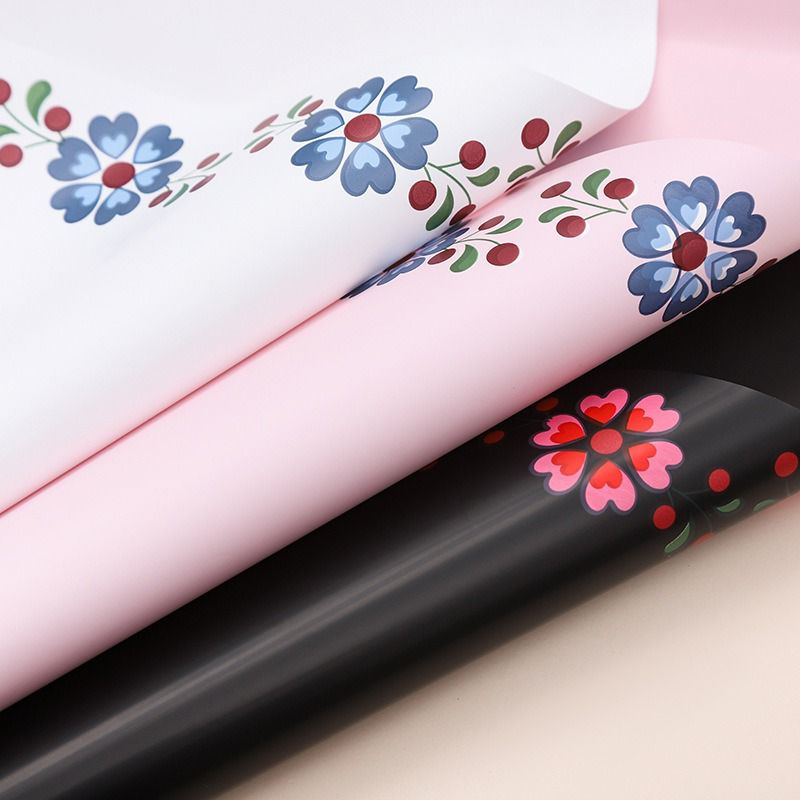 petal border floral wrapping paper