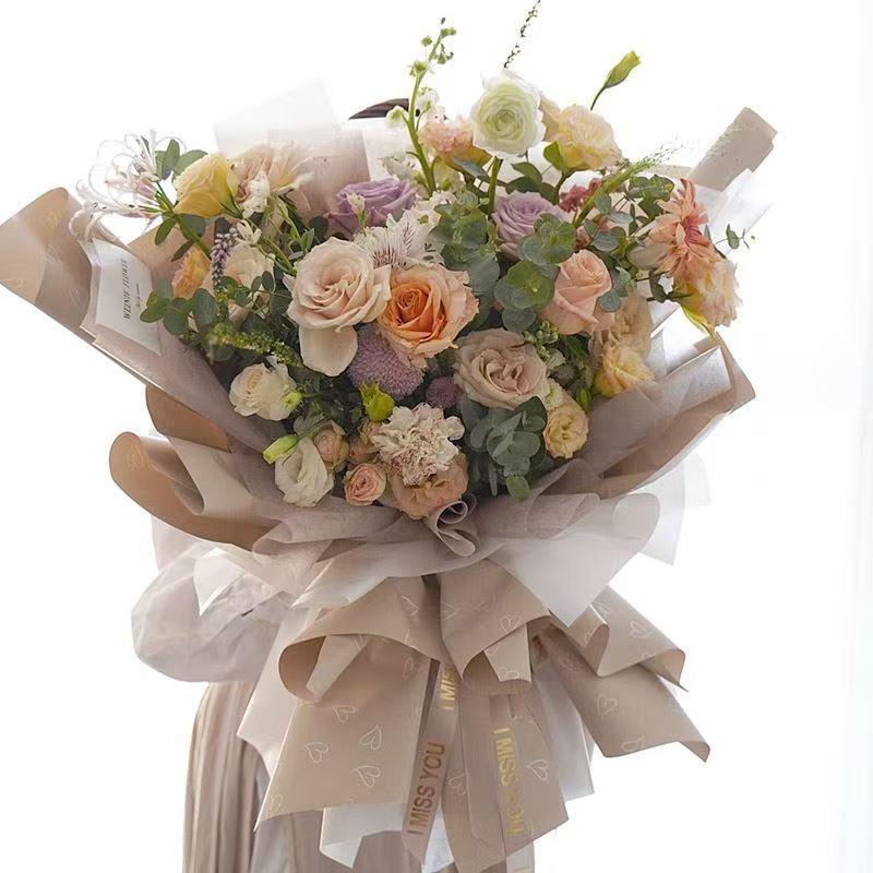 sweethearth bouquet wrapping paper