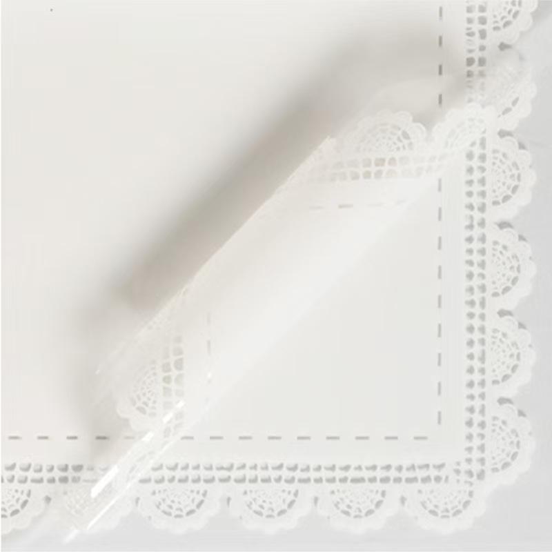 lace edged cellophane flower wrapping paper