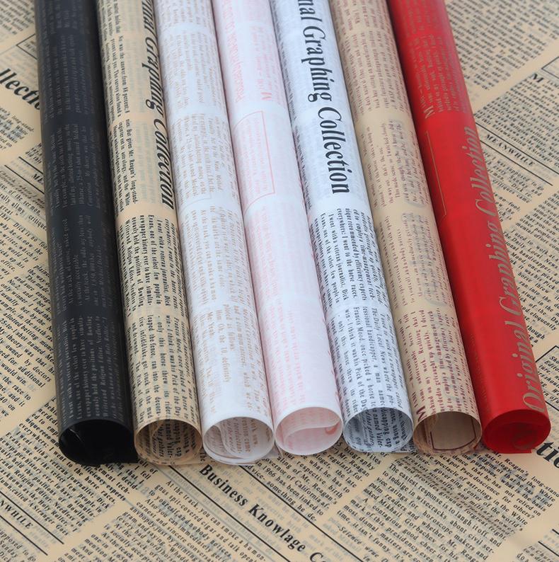 letter news floral wrapping paper