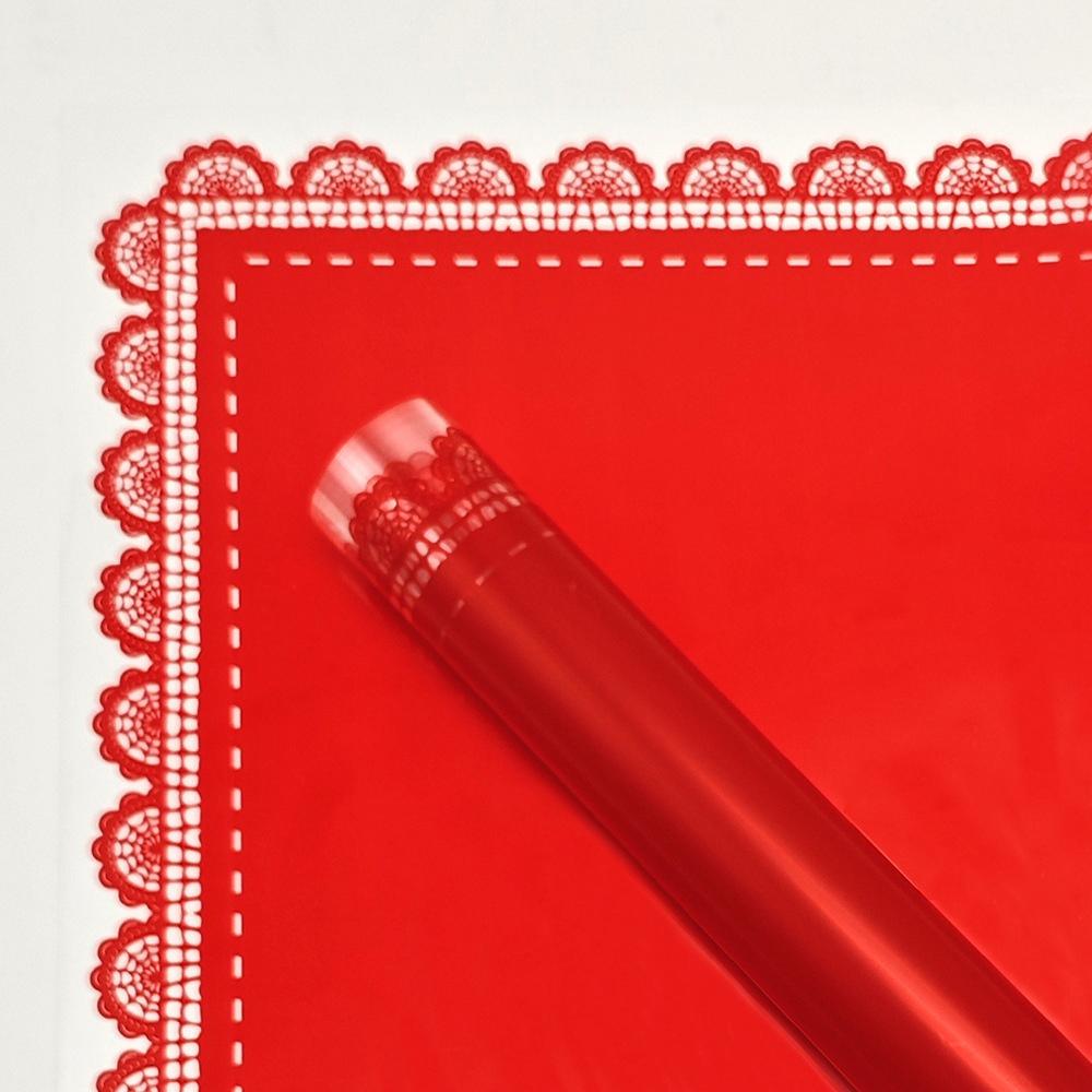 lace edged cellophane flower wrapping paper
