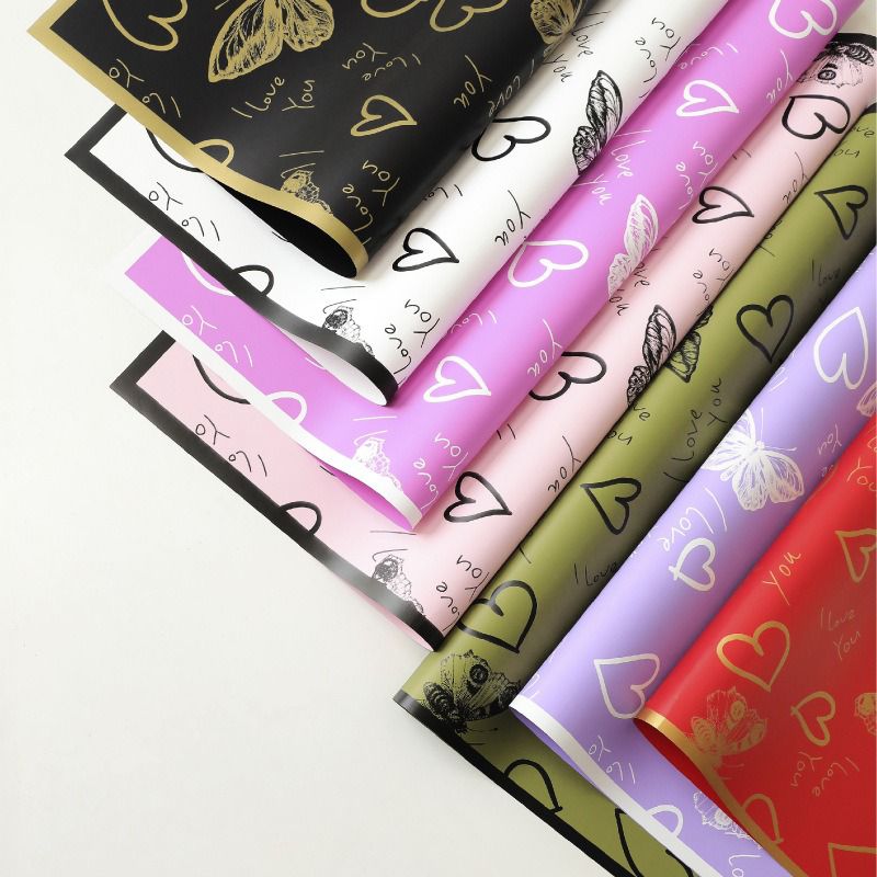 butterfly lover romantic flower wrapping paper