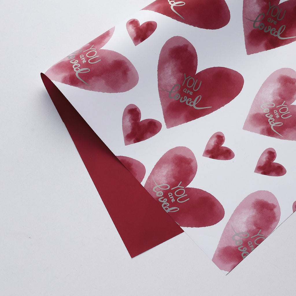 you are loved flower wrapping paper