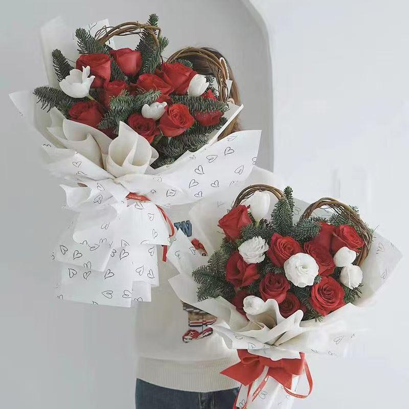 sweethearth bouquet wrapping paper