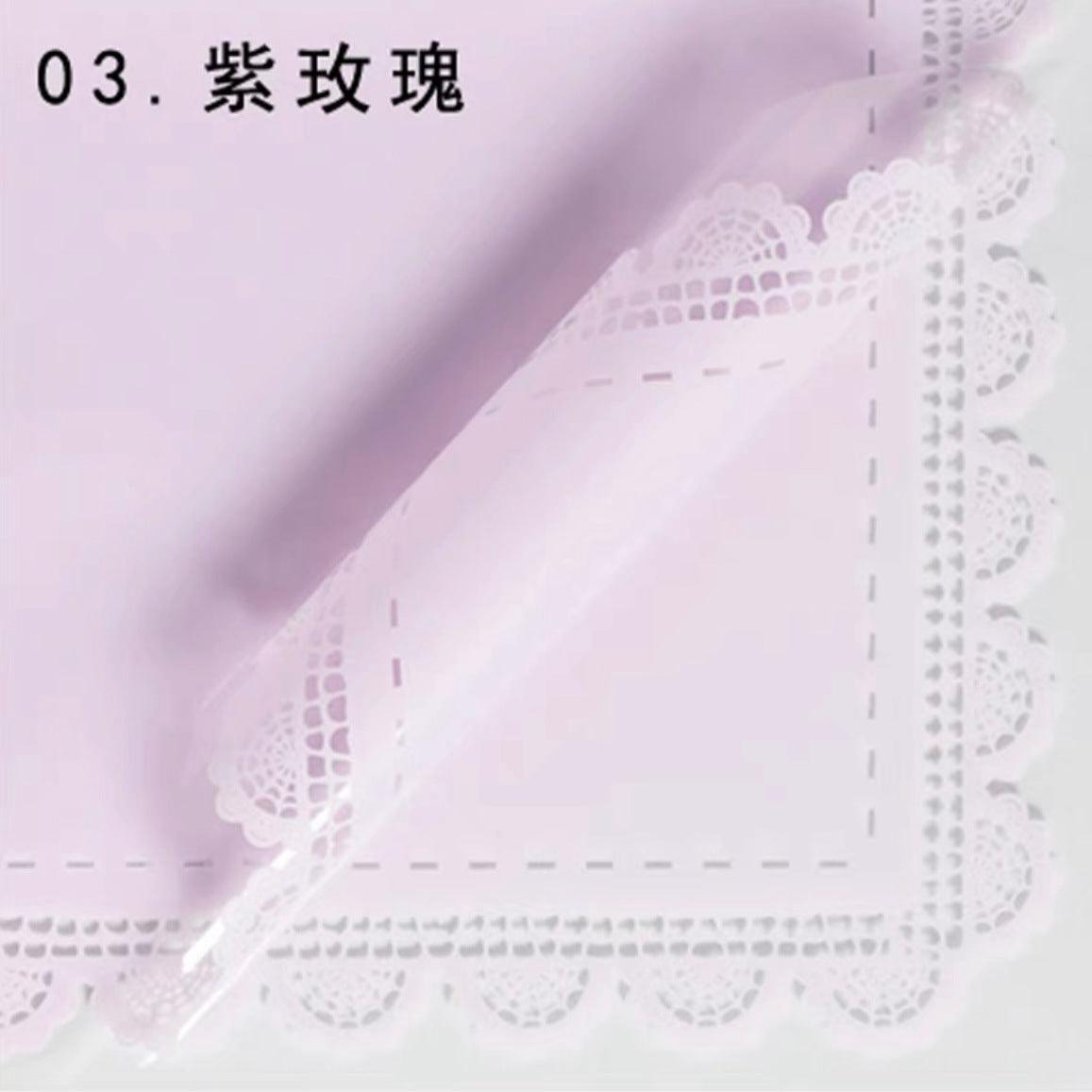 lace edged cellophane flower wrapping paper