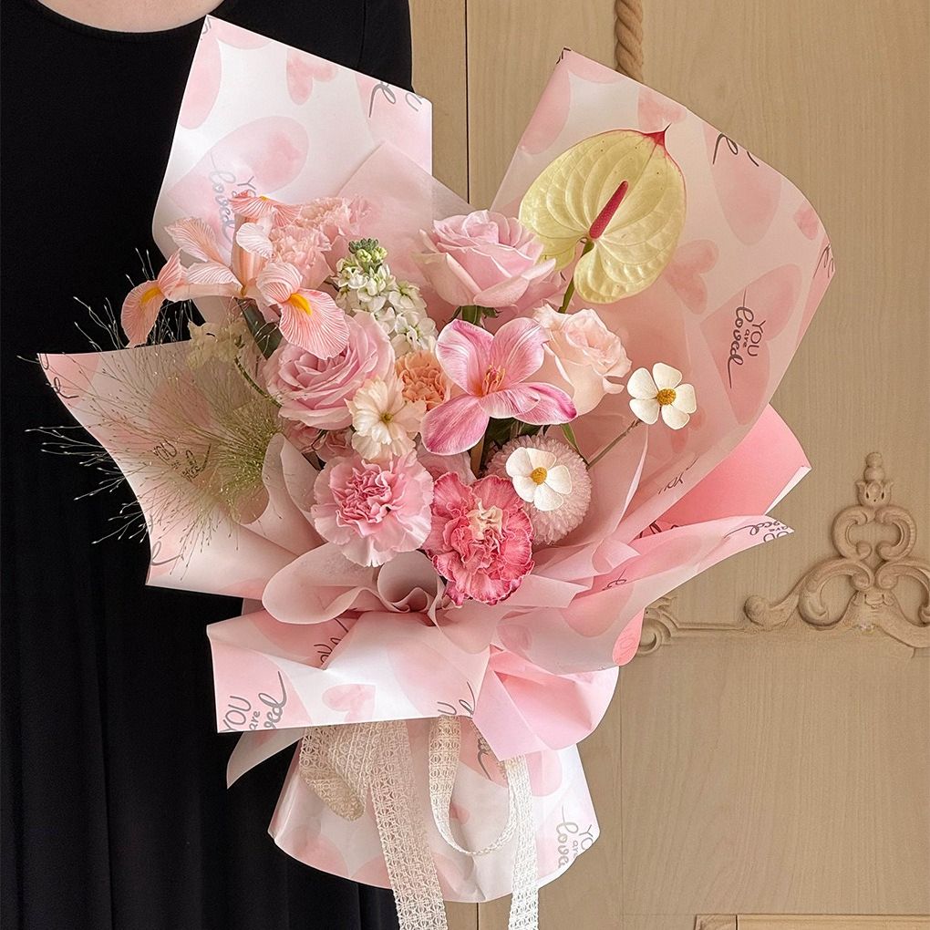 you are loved flower wrapping paper