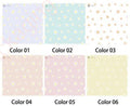 Six color swatches with floral patterns and labeled 'Color 01' to 'Color 06'.