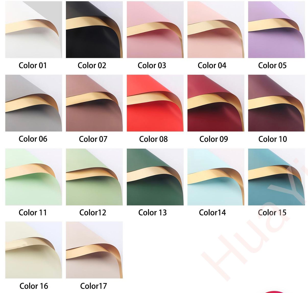 Collection of colorful vinyl wraps with different color options on a white background.