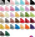 Color swatch chart with various shades of color